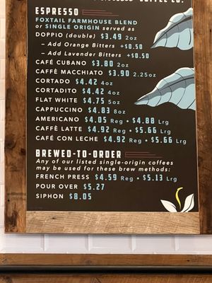Menu photo 7 Foxtail Coffee Mount Dora, FL