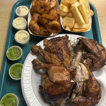 Aroma Deli - Whole chicken, plantains, yucca fries, and the sauces! - Salad Near Me - Winchester, Virginia Aroma Deli - Whole chicken, plantains, yucca fries, and the sauces! - Salad Near Me - Winchester, Virginia