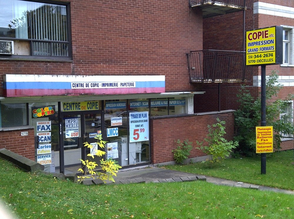 COPIE ETC Updated March 2024 5770 Avenue Decelles, Montréal, Quebec Services d'impression