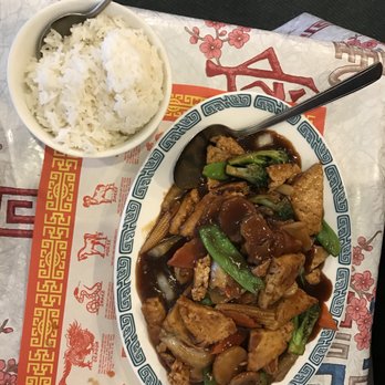 A-Wok - a plate of food and a bowl of rice - Chinese Near Me - Shepherdstown, West Virginia