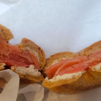 Bagel Street Cafe - Nova Lox Bagel with cream cheese and tomato. Also comes with capers & purple onion, $7.50 - Bagels Near Me - Tracy, California Bagel Street Cafe - Nova Lox Bagel with cream cheese and tomato. Also comes with capers & purple onion, $7.50 - Bagels Near Me - Tracy, California