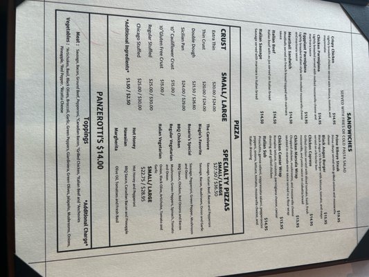 Menu photo 2 Rosarios Pizzeria & Catering Roselle, IL Menu photo 2 Rosarios Pizzeria & Catering Roselle, IL