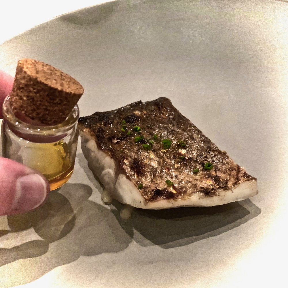 Jungsik - SIGNATURE TASTING MENU: 5th, Branzino over kimchi - Korean Near Me - New York, New York Jungsik - SIGNATURE TASTING MENU: 5th, Branzino over kimchi - Korean Near Me - New York, New York