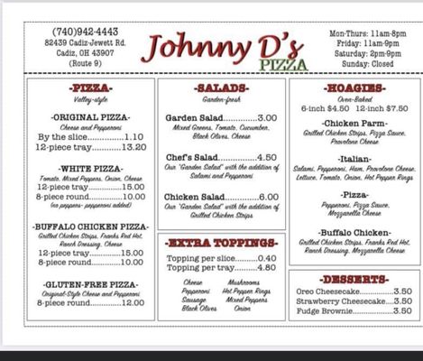 Menu photo 3 Johnny D’s Pizza Cadiz, OH