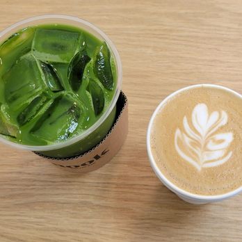 Nook coffee bar - My Go-To's -- L: Matcha Tonic, R: Cappuccino - Coffee & Tea Near Me - Rancho Cucamonga, California Nook coffee bar - My Go-To's -- L: Matcha Tonic, R: Cappuccino - Coffee & Tea Near Me - Rancho Cucamonga, California