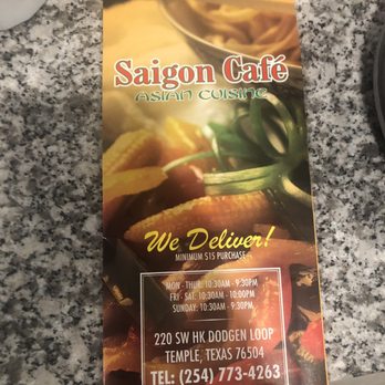 Saigon Cafe - Menu - Vietnamese Near Me - Temple, Texas