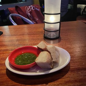 Cascal - complimentary bread with an amazing green sauce - Tapas Bars Near Me - Mountain View, California