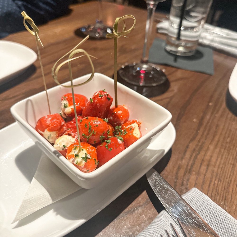 Ilios Noche - Goat cheese stuffed peppadew peppers - Italian Near Me - Charlotte, North Carolina