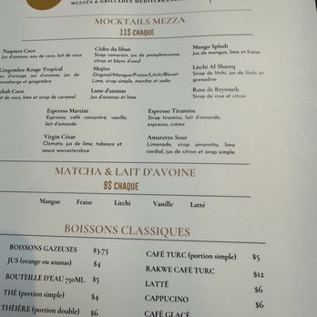 Restaurant Mazze - Menu July 2025 - Lebanese Near Me - Laval, Quebec
