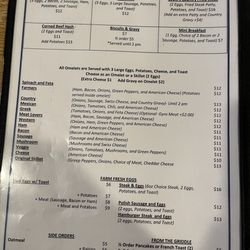 Louie's Family Restaurants - Breakfast menu