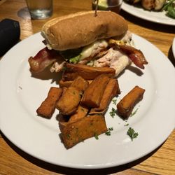 Atkins Park Restaurant - Turkey club with sweet potato fries