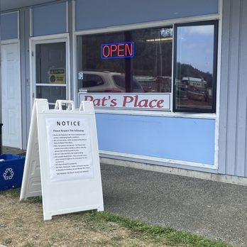 Pat's Place - a sign in front of a restaurant - New American Near Me - Neah Bay, Washington Pat's Place - a sign in front of a restaurant - New American Near Me - Neah Bay, Washington