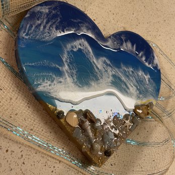 Synchronicity Rocks - Resin Beach Art 9" Heart - Jewelry Near Me - Mission Viejo, California Synchronicity Rocks - Resin Beach Art 9" Heart - Jewelry Near Me - Mission Viejo, California