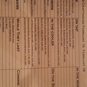 1608 Crafthouse - OMG. What a great selection this time!  Snatch your bald head from pleasure house and a raspberry stout from hardy wood! - Gastropubs Near Me - Virginia Beach, Virginia