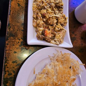 Automatic Slim's - Slim's Scramble w/Chorizo & a side of hashbrowns - New American Near Me - Memphis, Tennessee