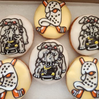 Simone's Donuts - Ice Dogs and Ducks Hockey Themed Custom Donuts - Donuts Near Me - Long Beach, California