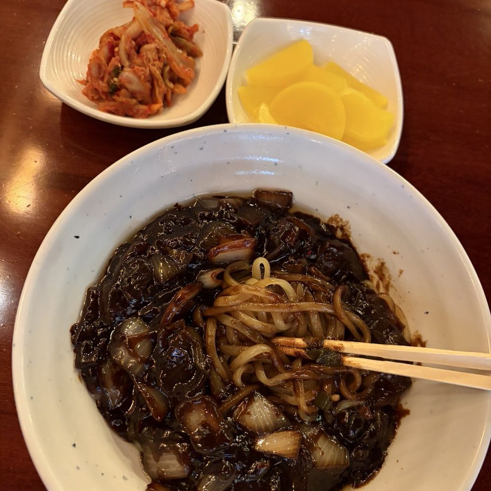 Hyo Dong Gak - Lunch special Jja jang myun N2. Noodle With Brown Sauce 짜장면 - Korean Near Me - New York, New York Hyo Dong Gak - Lunch special Jja jang myun N2. Noodle With Brown Sauce 짜장면 - Korean Near Me - New York, New York