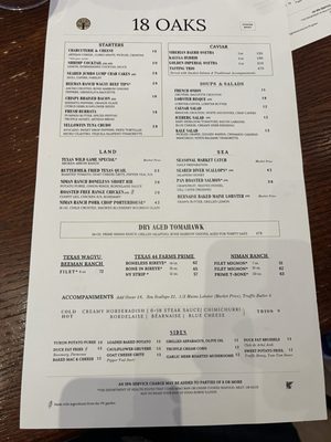 Menu photo 7 18 Oaks San Antonio, TX