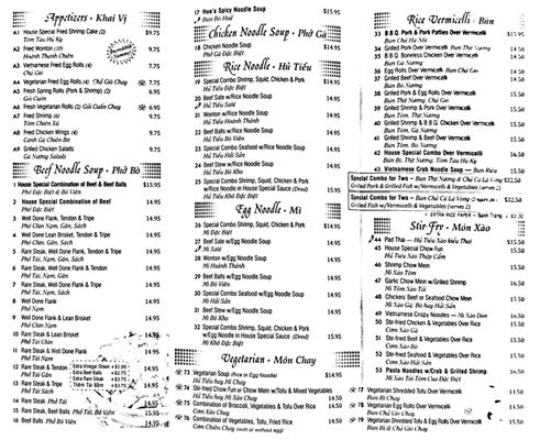 Menu photo 6 House of Pho Hayward, CA