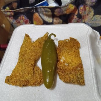 Ronnie's Catfish & More - a pickle on a plate - Seafood Near Me - Dallas, Texas