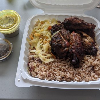 Negril - Silver Spring - Jerk wings with rice and peas and cabbage. - Caribbean Near Me - Silver Spring, Maryland Negril - Silver Spring - Jerk wings with rice and peas and cabbage. - Caribbean Near Me - Silver Spring, Maryland