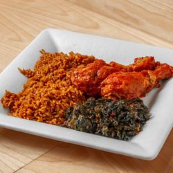 Platinum Amala - Jollof Rice w/ Spinach and Chicken