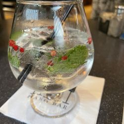 American Ale House & Grill - Rotating Gin and Tonic; served with red pepper corns, mint and rosemary leave. Very pretty drink