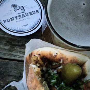 Ponysaurus Brewing Co - When Soom Pita truck was there. Yum. - Breweries Near Me - Durham, North Carolina