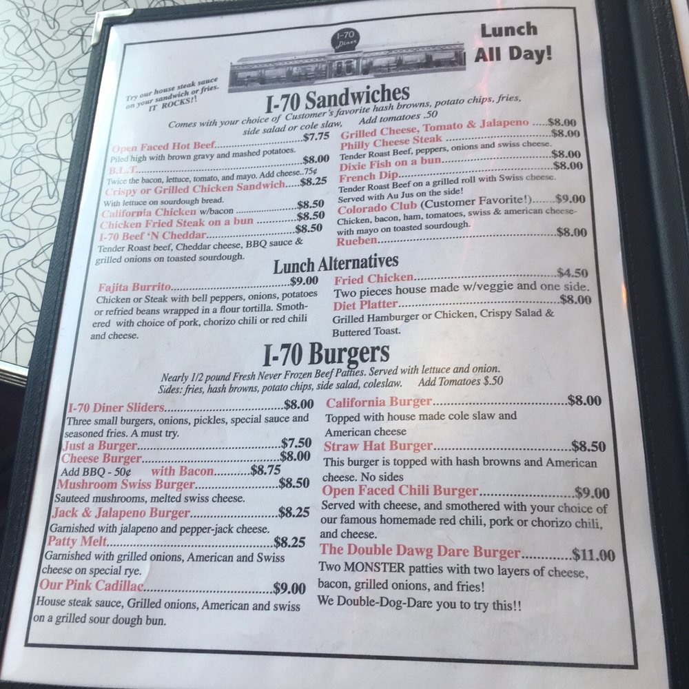 I-70 Diner - Menu - Diners Near Me - Flagler, Colorado