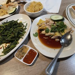 P01. Hainanese Chicken with Rice, V01. Kang Kung Belachan P01. Hainanese Chicken with Rice, V01. Kang Kung Belachan