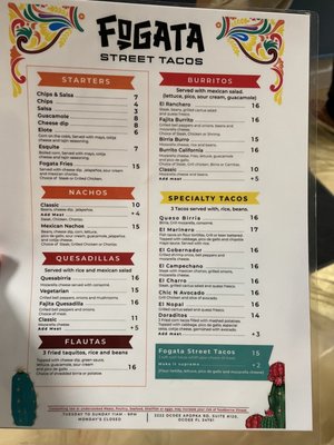 Menu photo 8 Fogata Street Tacos Ocoee, FL Menu photo 8 Fogata Street Tacos Ocoee, FL