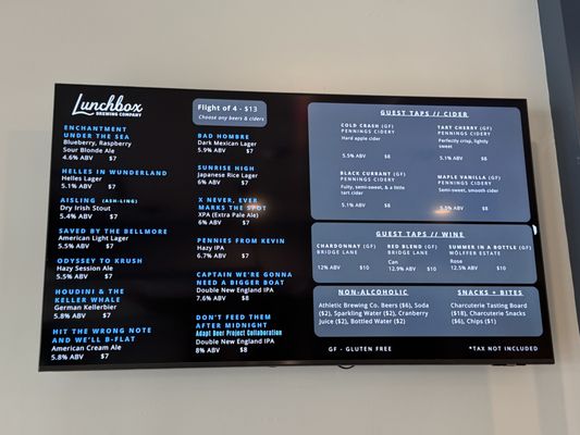 Menu photo 1 Lunchbox Brewing Company Bellmore, NY Menu photo 1 Lunchbox Brewing Company Bellmore, NY