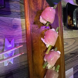 Yellowtail with blue crab