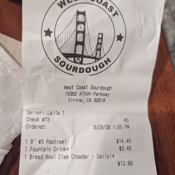 West Coast Sourdough - Sandwiches Near Me - Irvine, California West Coast Sourdough - Sandwiches Near Me - Irvine, California