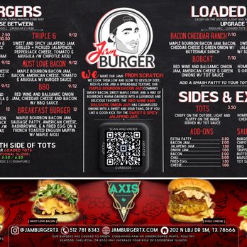 Jam Burger - current menu - Burgers Near Me - San Marcos, Texas Jam Burger - current menu - Burgers Near Me - San Marcos, Texas