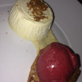 Seed Kitchen & Bar - Goat cheese cheesecake with Red Berry & Prosecco sorbet. - American Near Me - Marietta, Georgia