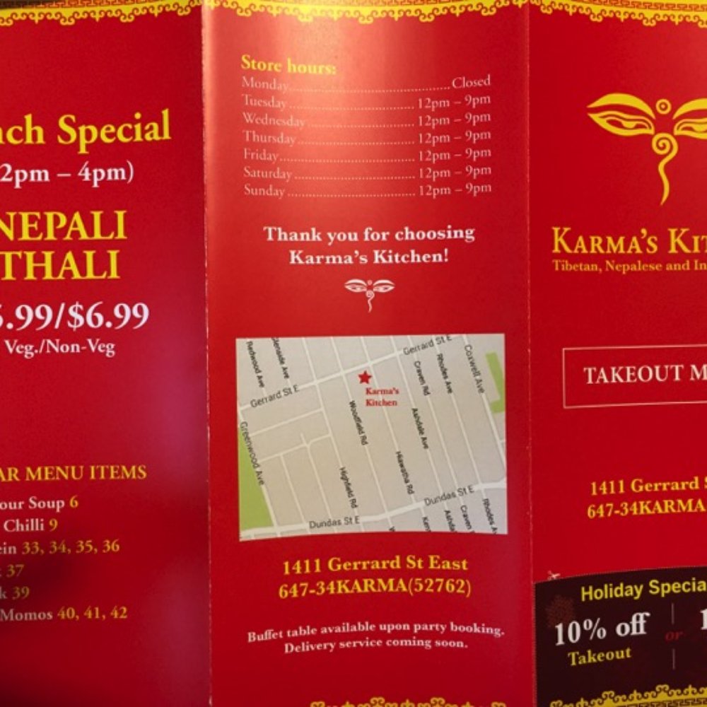 Karma's Kitchen - Take-out Menu 1 (Dec 2015) - Himalayan/Nepalese Near Me - Toronto, Ontario Karma's Kitchen - Take-out Menu 1 (Dec 2015) - Himalayan/Nepalese Near Me - Toronto, Ontario