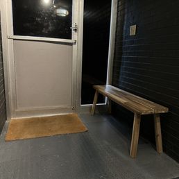 The very cold vestibule you wait in up until your service The very cold vestibule you wait in up until your service