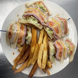 The Farmers Table - Club sandwich with hand-cut fries