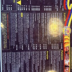 Sabe A Zulia - Menu