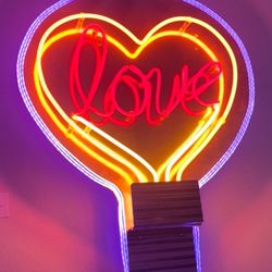 Lili Lakich Studio - "LOVE Bulb Glow" Neon Artwork with LED lighting by Petrina Gooch