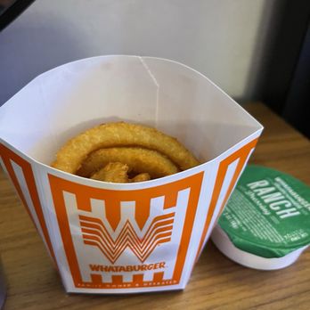 Whataburger - Onion rings after I ate some. It's actually pretty good, has some flavor and texture still there! - Burgers Near Me - Las Vegas, Nevada