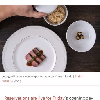 jeong - Opens this friday whos going to go?!! Never had fancy korean food before - Korean Near Me - Chicago, Illinois