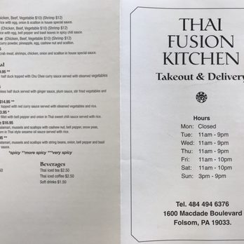 Thai Fusion Kitchen - Menu - Thai Near Me - Folsom, Pennsylvania Thai Fusion Kitchen - Menu - Thai Near Me - Folsom, Pennsylvania