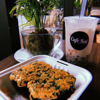 Cafe Kai - spicy chicken musubi + coconut coffee jelly with espresso shots - Cafes Near Me - Bremerton, Washington Cafe Kai - spicy chicken musubi + coconut coffee jelly with espresso shots - Cafes Near Me - Bremerton, Washington