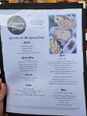 Menu photo 5 Spinning Dough Oakland, CA