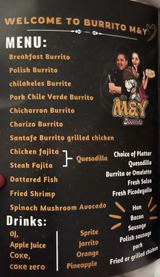 Menu photo 4 M&Y Boorrito Rialto , CA