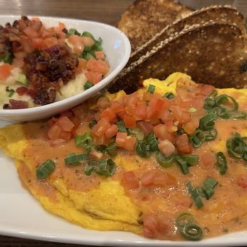 Another Broken Egg Cafe - Mardi Gras Omelette, City Grits - American Near Me - Austin, Texas