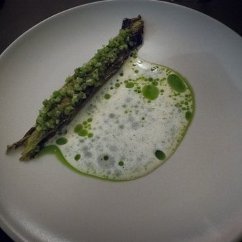 Restaurant Marv og Ben - Grilled lemon sole, sorrel and white miso puree, blue mussel & butter sauce - Scandinavian Near Me - Copenhagen, 84 Restaurant Marv og Ben - Grilled lemon sole, sorrel and white miso puree, blue mussel & butter sauce - Scandinavian Near Me - Copenhagen, 84