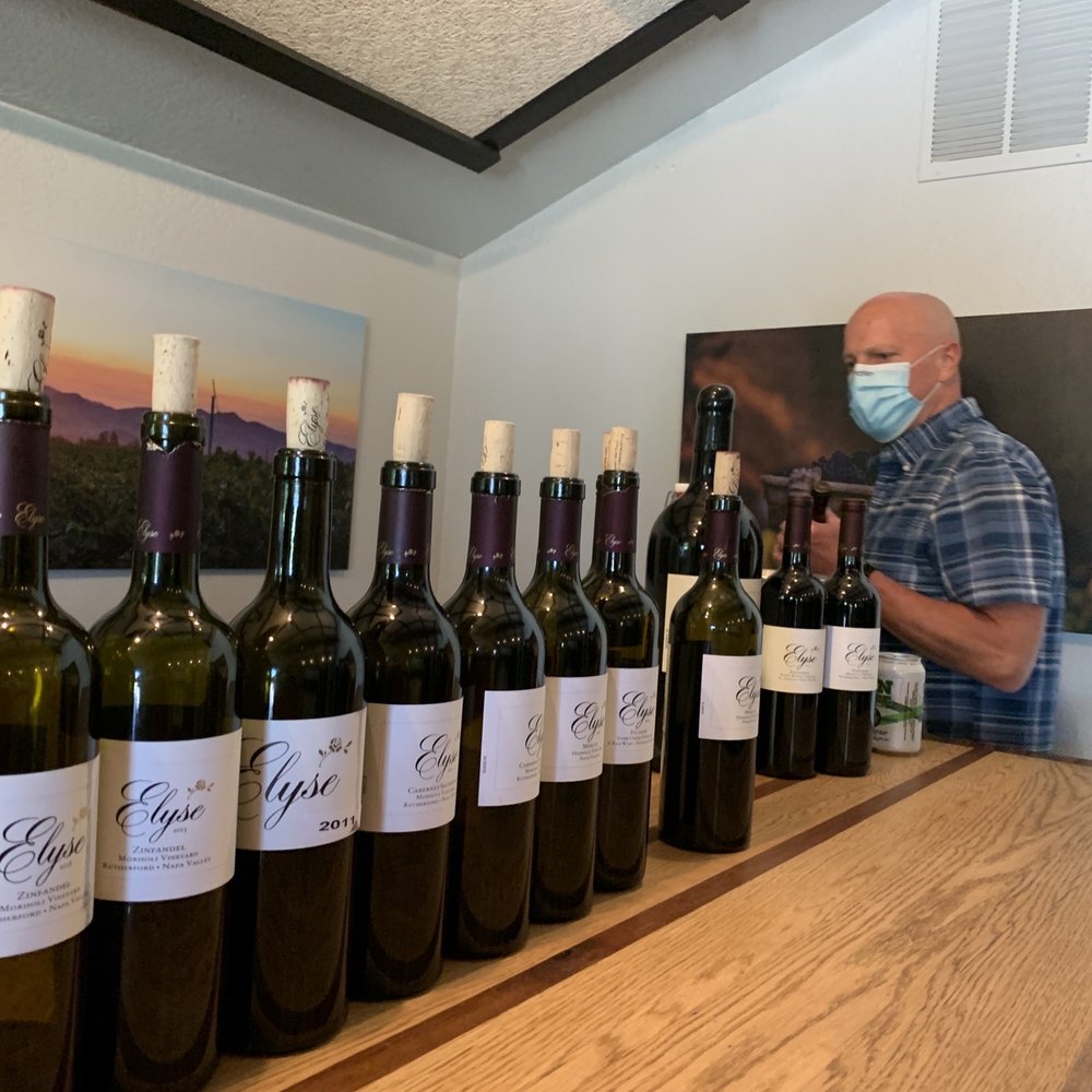 Elyse Winery - Elyse Winery tasting room with their line up - Wineries Near Me - Napa, California